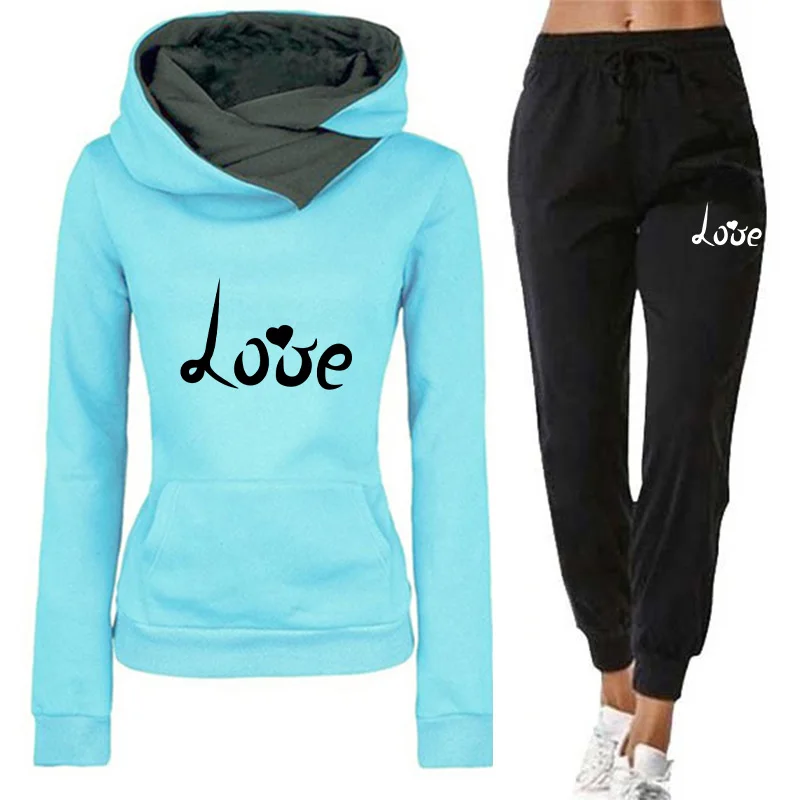 Women's Hoodie Tracksuit Love  - đánh giá và giá Winter Clothing Factory Outlet
