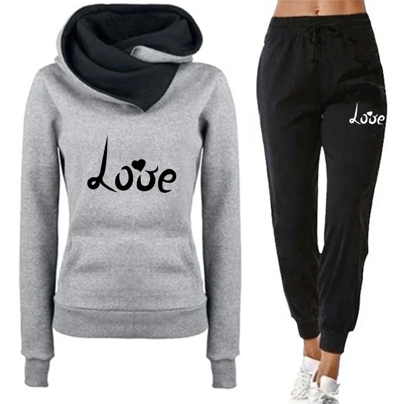 Women's Hoodie Tracksuit Love  - đánh giá và giá Winter Clothing Factory Outlet
