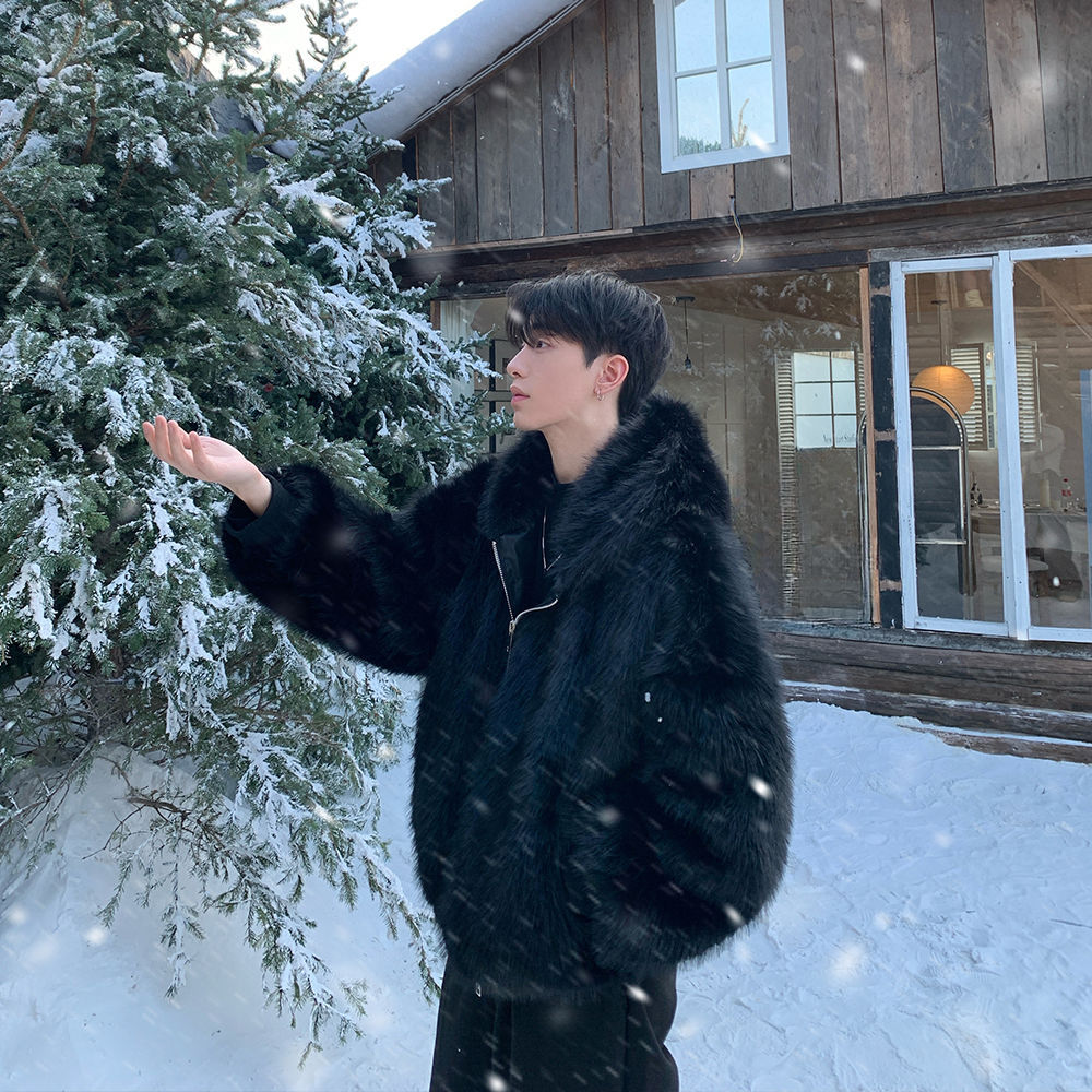 Men Faux Fur Coats Jackets Hoo - đánh giá và giá Winter Clothing Clearance