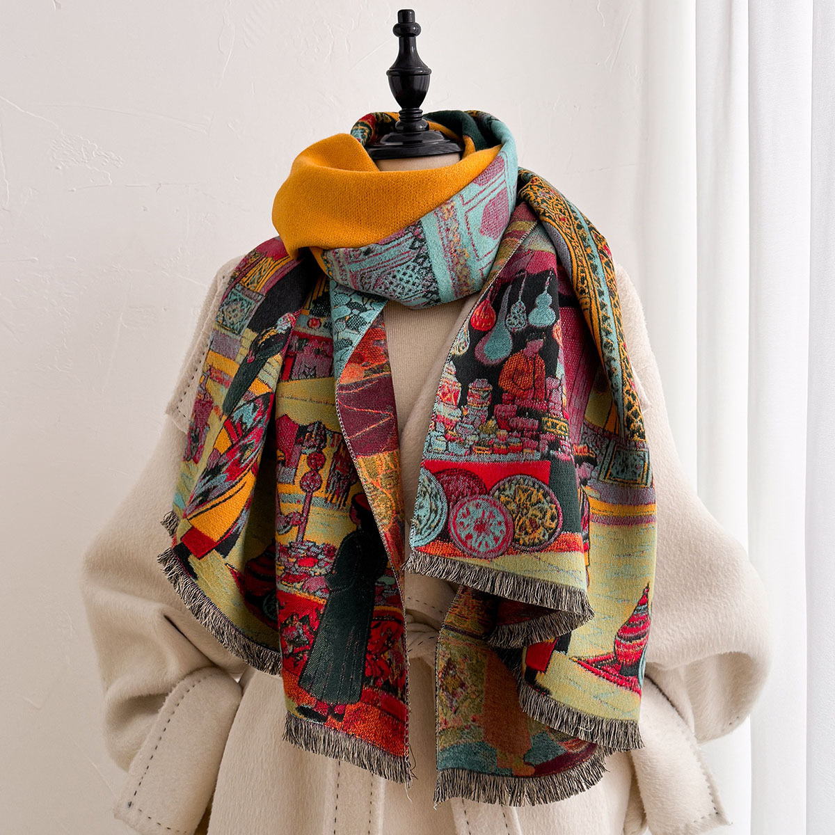 Women Imitation Cashmere Scarf - đánh giá và giá Cashmere Scarf Wrap