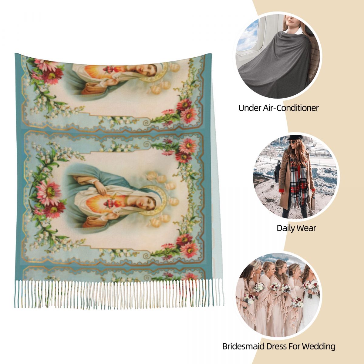 Women's Scarf with Tassel Virg - đánh giá và giá Cashmere Scarf Wrap