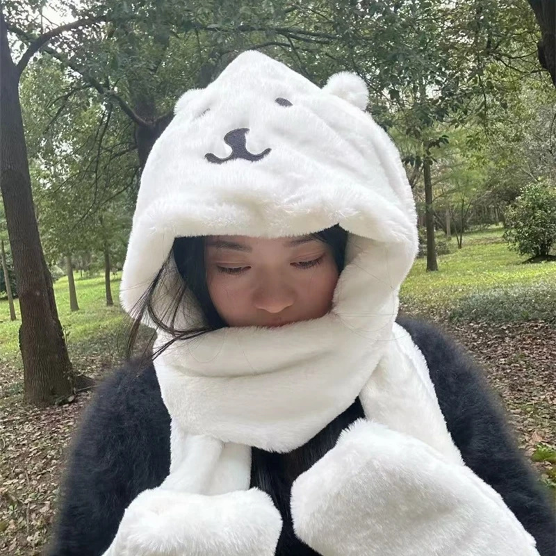 3 In 1 Plush Thick Hooded Hat  - đánh giá và giá Winter Clothing For Kids