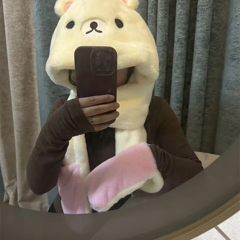 3 In 1 Plush Thick Hooded Hat  - đánh giá và giá Winter Clothing For Kids