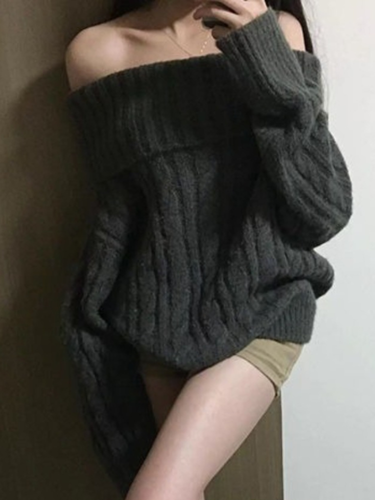 French Design Grey Off Shoulde - đánh giá và giá Winter Clothing Factory Outlet
